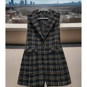 Bagatelle Collection Women's Medium Tweed Vest –  Sleeveless Collared Suit Vest‎